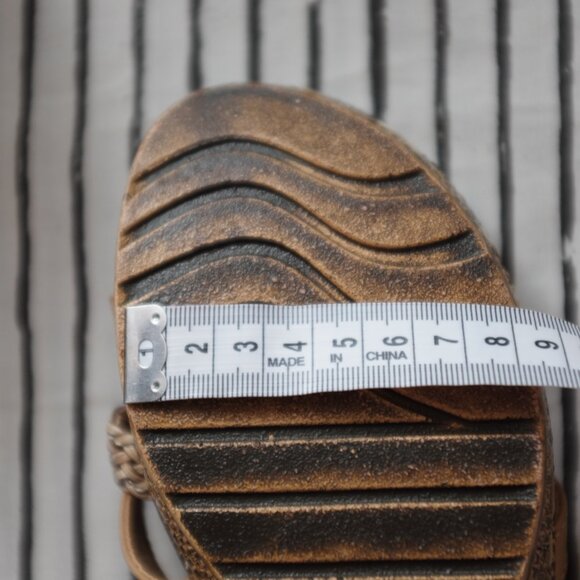 COPY - Patritzia By Spring Step Brown Tan Braided Wedge Sandal size 6 - Picture 9 of 11